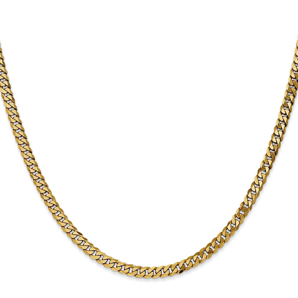 FJC Finejewelers 10 kt Yellow Gold Flat Beveled Curb Chain 26 Inches x 3.9 mm