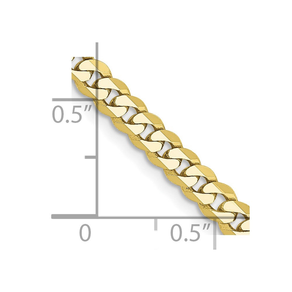 FJC Finejewelers 10 kt Yellow Gold Flat Beveled Curb Chain 28 Inches x 3.9 mm