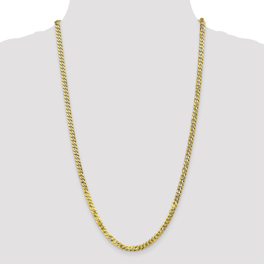 FJC Finejewelers 10 kt Yellow Gold Flat Beveled Curb Chain 26 Inches x 4.75 mm
