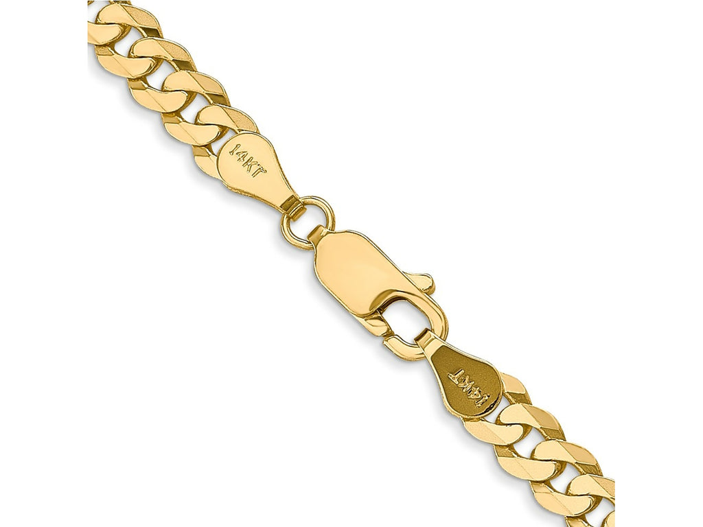 FJC Finejewelers 10 kt Yellow Gold Flat Beveled Curb Chain 26 Inches x 4.75 mm