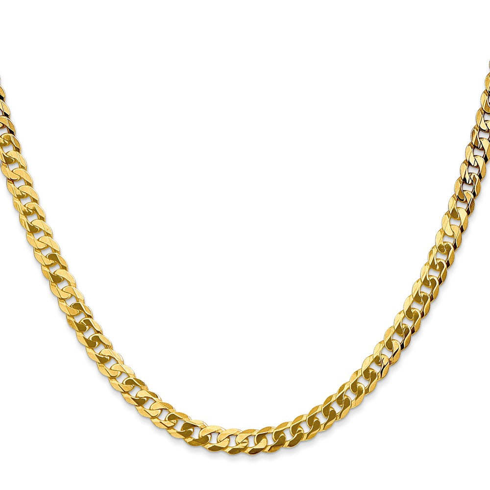 FJC Finejewelers 10 kt Yellow Gold Flat Beveled Curb Chain 28 Inches x 4.75 mm