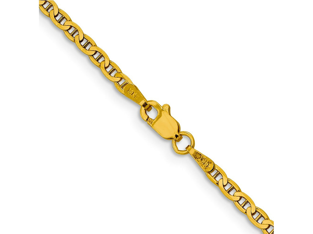 FJC Finejewelers 10 kt Yellow Gold Flat Anchor Chain 22 Inches x 2.4 mm
