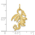 FJC Finejewelers 10 kt Yellow Gold Solid Polished 3-Dimensional Dragon Charm 21 x 13 mm