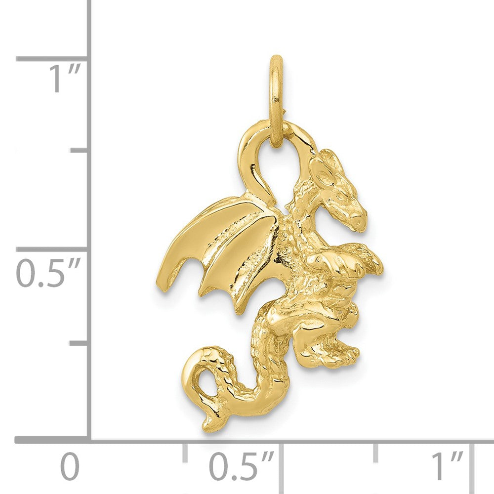 FJC Finejewelers 10 kt Yellow Gold Solid Polished 3-Dimensional Dragon Charm 21 x 13 mm