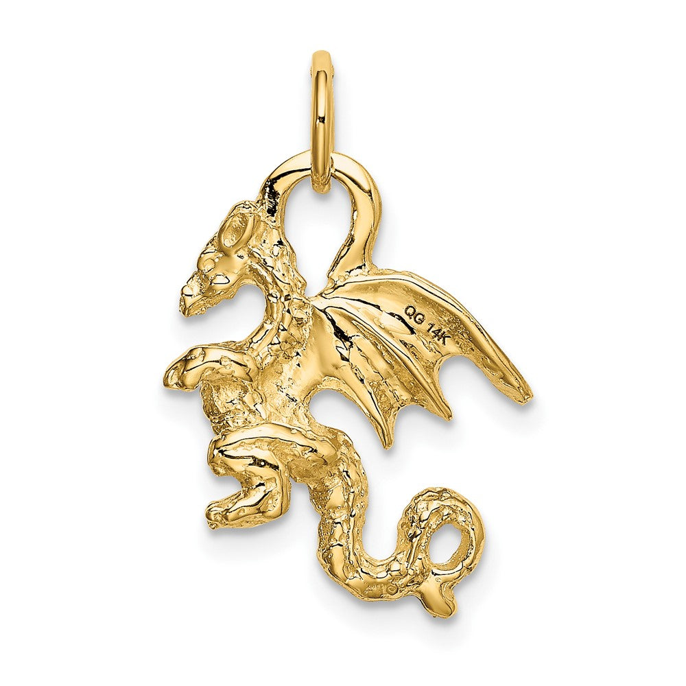 FJC Finejewelers 10 kt Yellow Gold Solid Polished 3-Dimensional Dragon Charm 21 x 13 mm