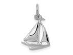 FJC Finejewelers 10 kt White Gold Themed Solid Polished 3-Dimensional Sailboat Charm 19 mm x 12 mm