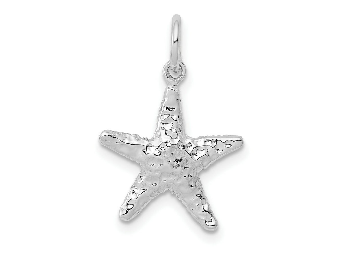 FJC Finejewelers 10 kt White Gold Themed Polished 3-Dimensional Starfish Charm 21 mm x 14 mm