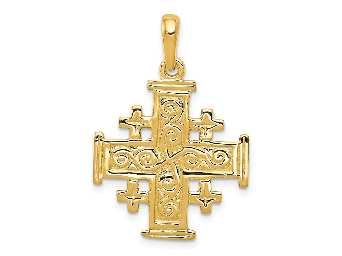 FJC Finejewelers 10 kt Yellow Gold Jerusalem Cross Charm 33 x 22 mm
