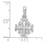 FJC Finejewelers 10 kt White Gold Themed Jerusalem Cross Charm 23 mm x 13 mm