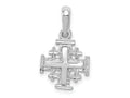 FJC Finejewelers 10 kt White Gold Themed Jerusalem Cross Charm 23 mm x 13 mm