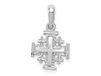 FJC Finejewelers 10 kt White Gold Themed Jerusalem Cross Charm 23 mm x 13 mm