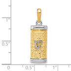 FJC Finejewelers 10 kt Two Tone Gold Two-tone Mezuzah Charm 30 x 10 mm