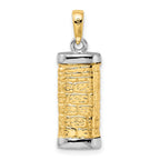 FJC Finejewelers 10 kt Two Tone Gold Two-tone Mezuzah Charm 30 x 10 mm