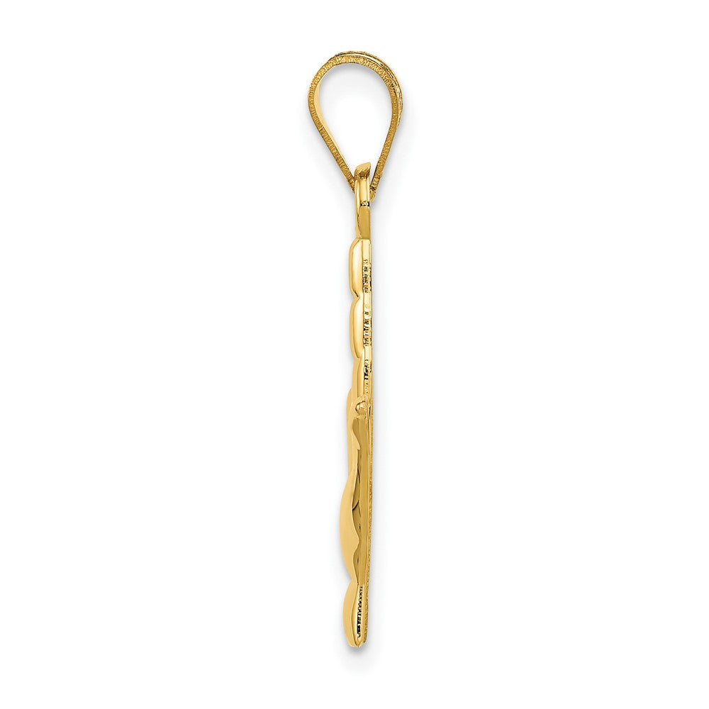 FJC Finejewelers 10 kt Yellow Gold Polished I Love You Hand Sign Language Charm 25 x 15 mm