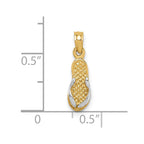 FJC Finejewelers 10 kt Yellow Gold and Rhodium Single Flip-Flop Charm 20 x 5 mm