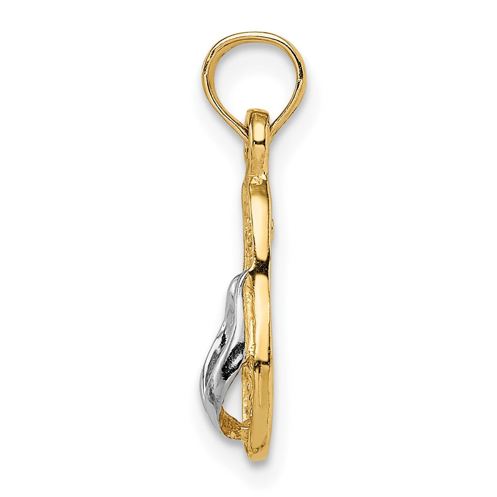 FJC Finejewelers 10 kt Yellow Gold and Rhodium Single Flip-Flop Charm 20 x 5 mm