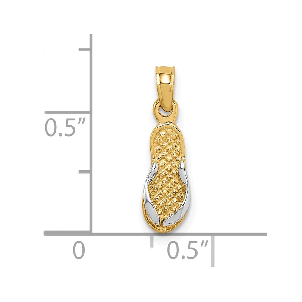 FJC Finejewelers 10 kt Yellow Gold and Rhodium Single Flip-Flop Charm 20 x 5 mm
