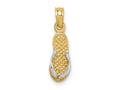 FJC Finejewelers 10 kt Yellow Gold and Rhodium Single Flip-Flop Charm 20 x 5 mm