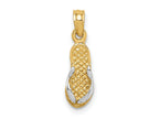 FJC Finejewelers 10 kt Yellow Gold and Rhodium Single Flip-Flop Charm 20 x 5 mm