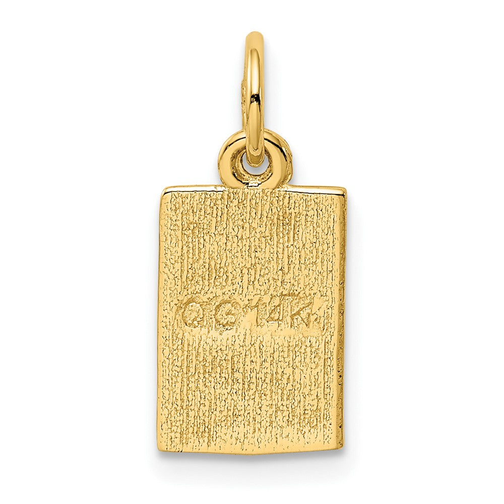 FJC Finejewelers 10 kt Yellow Gold Enameled Ace of Spades Card Charm 18 x 8 mm