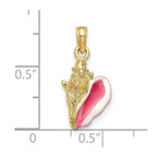 FJC Finejewelers 10 kt Yellow Gold Enameled 3-D Conch Shell Charm 22 x 9 mm