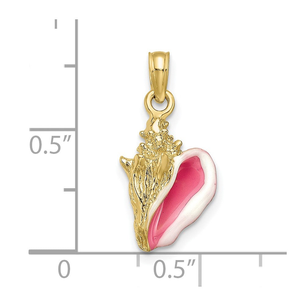 FJC Finejewelers 10 kt Yellow Gold Enameled 3-D Conch Shell Charm 22 x 9 mm