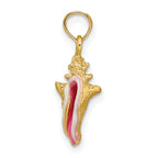 FJC Finejewelers 10 kt Yellow Gold Enameled 3-D Conch Shell Charm 22 x 9 mm