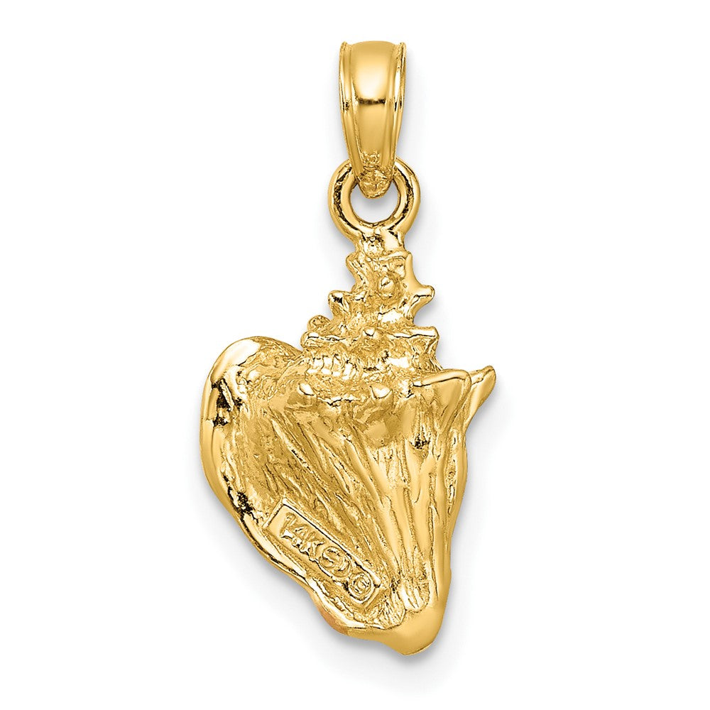 FJC Finejewelers 10 kt Yellow Gold Enameled 3-D Conch Shell Charm 22 x 9 mm