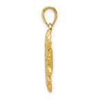 FJC Finejewelers 10 kt Yellow Gold Enameled Yellow Sunflower Charm 24 x 17 mm