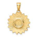 FJC Finejewelers 10 kt Yellow Gold Enameled Yellow Sunflower Charm 24 x 17 mm