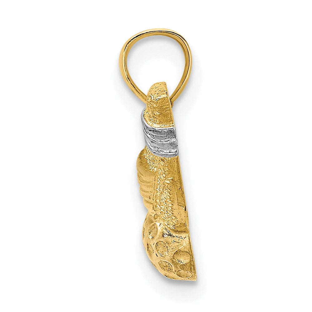 FJC Finejewelers 10 kt Yellow Gold Rhodium Golf Club and Ball Charm 16 x 7 mm