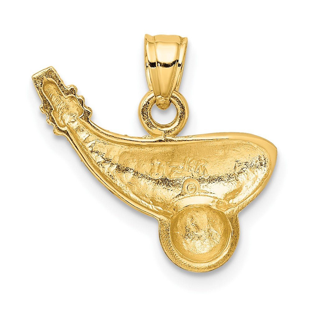 FJC Finejewelers 10 kt Yellow Gold Rhodium Golf Club and Ball Charm 16 x 7 mm