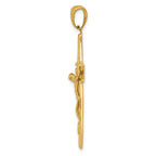 FJC Finejewelers 10 kt Yellow Gold Satin Finish Crucifix Charm 44 x 21 mm