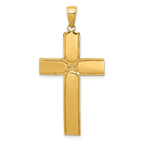 FJC Finejewelers 10 kt Yellow Gold Satin Finish Crucifix Charm 44 x 21 mm