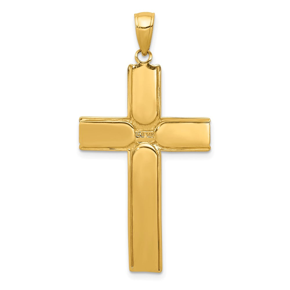 FJC Finejewelers 10 kt Yellow Gold Satin Finish Crucifix Charm 44 x 21 mm