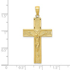 FJC Finejewelers 10 kt Yellow Gold Satin Finish Crucifix Charm 44 x 21 mm