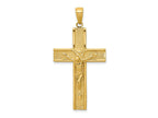 FJC Finejewelers 10 kt Yellow Gold Satin Finish Crucifix Charm 44 x 21 mm