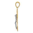 FJC Finejewelers 10 kt Two Tone Gold Two-tone Mariner's Crucifix Charm 33 x 18 mm