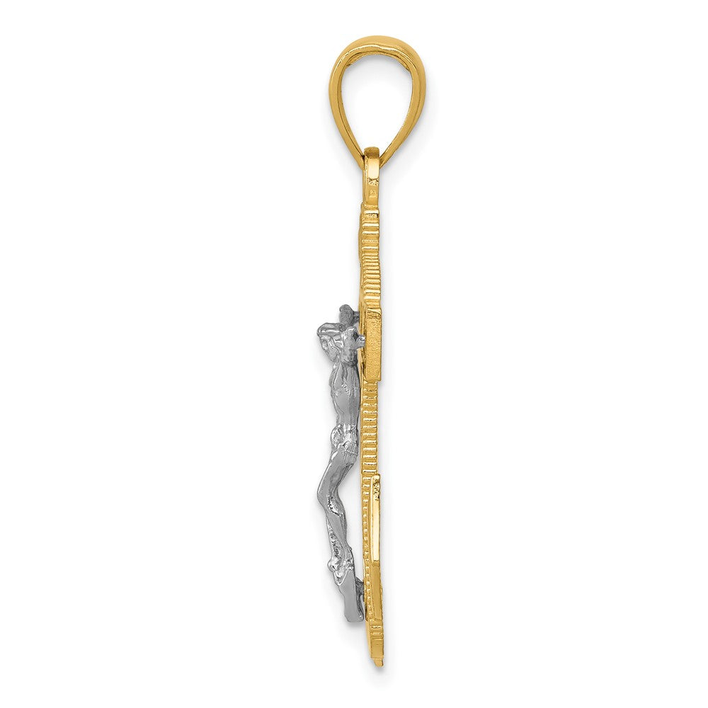 FJC Finejewelers 10 kt Two Tone Gold Two-tone Mariner's Crucifix Charm 33 x 18 mm