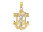 FJC Finejewelers 10 kt Two Tone Gold Two-tone Mariner's Crucifix Charm 33 x 18 mm