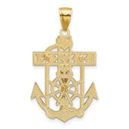FJC Finejewelers 10 kt Two Tone Gold Two-tone Mariner's Crucifix Charm 39 x 22 mm