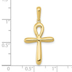 FJC Finejewelers 10 kt Yellow Gold Ankh Cross Charm 34 x 17 mm