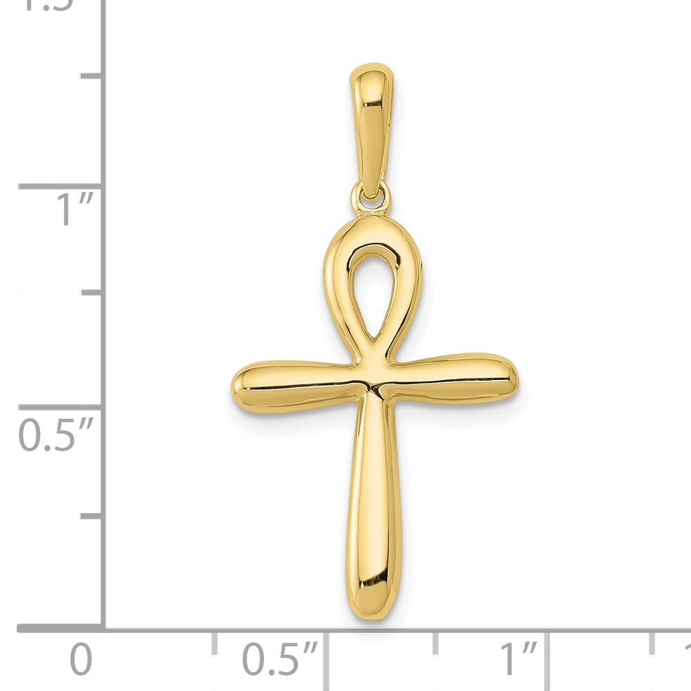 FJC Finejewelers 10 kt Yellow Gold Ankh Cross Charm 34 x 17 mm