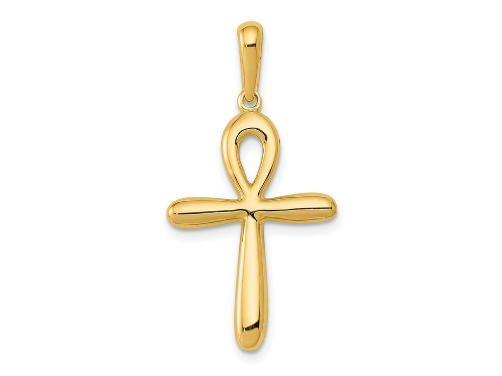 FJC Finejewelers 10 kt Yellow Gold Ankh Cross Charm 34 x 17 mm