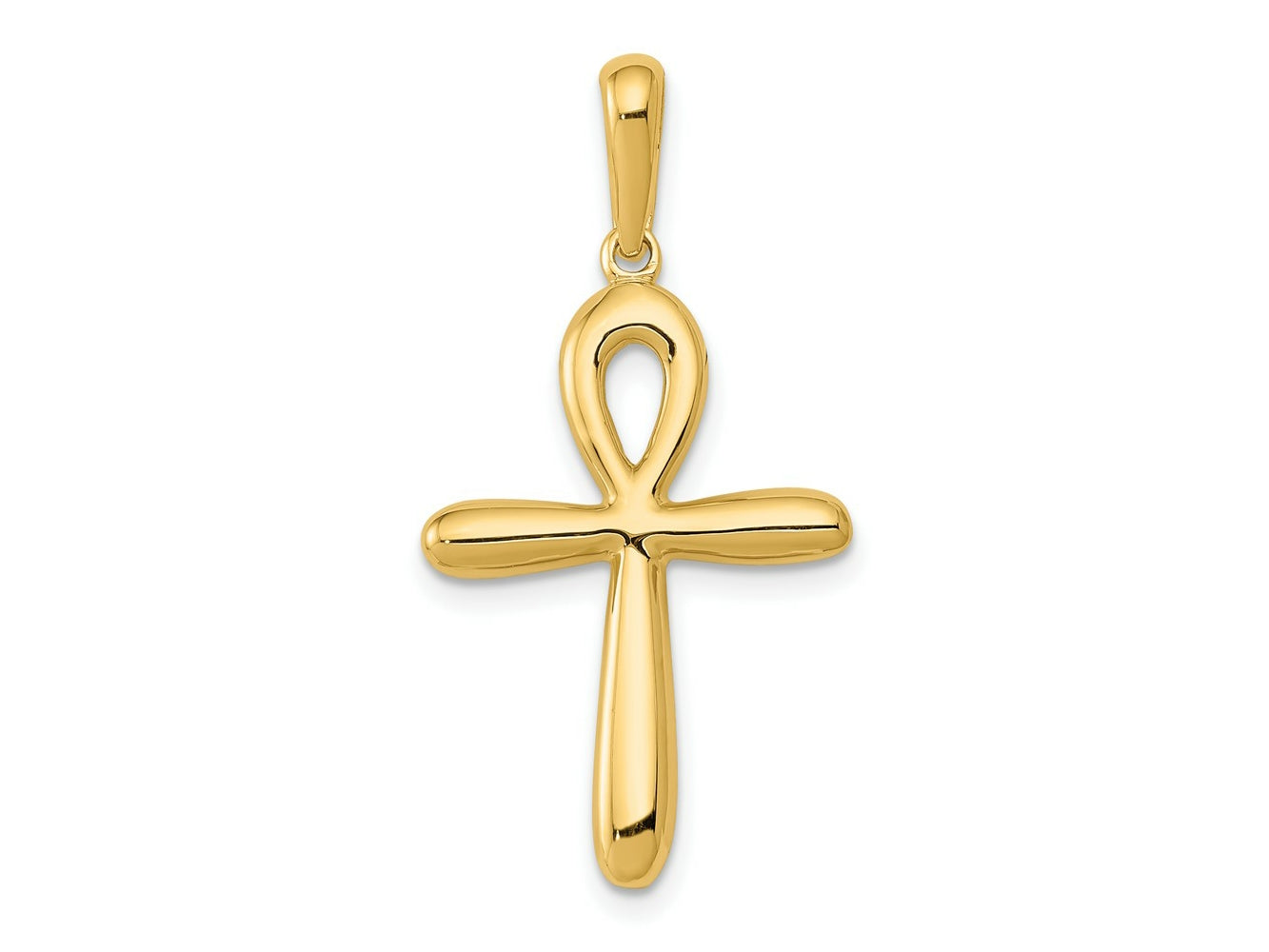 FJC Finejewelers 10 kt Yellow Gold Ankh Cross Charm 34 x 17 mm
