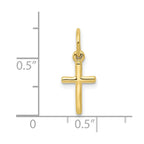 FJC Finejewelers 10 kt Yellow Gold Small Cross Charm 18 x 8 mm