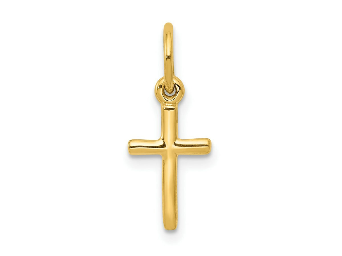 FJC Finejewelers 10 kt Yellow Gold Small Cross Charm 18 x 8 mm