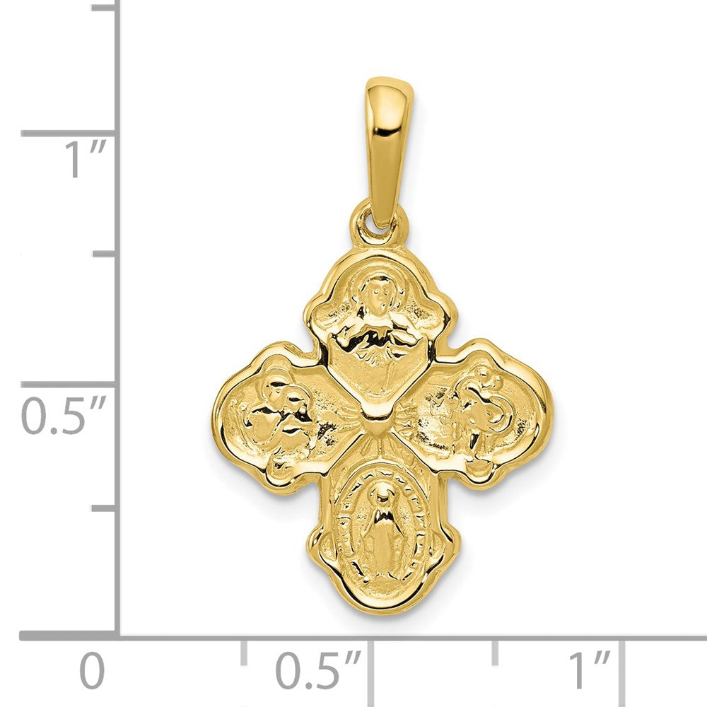 FJC Finejewelers 10 kt Yellow Gold Four Way Medal Charm 29 x 18 mm