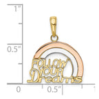 FJC Finejewelers 10 kt Two Tone Gold (Rhodium) Themed  Follow Your Dreams Rainbow Charm 20 mm x 18 mm