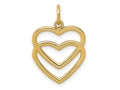 FJC Finejewelers 10 kt Yellow Gold Polished Double Heart Charm 22 x 15 mm